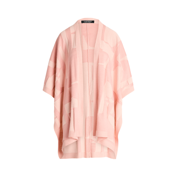 Pink Opal Logo-Motif Cotton-Blend Ruana Lauren 2