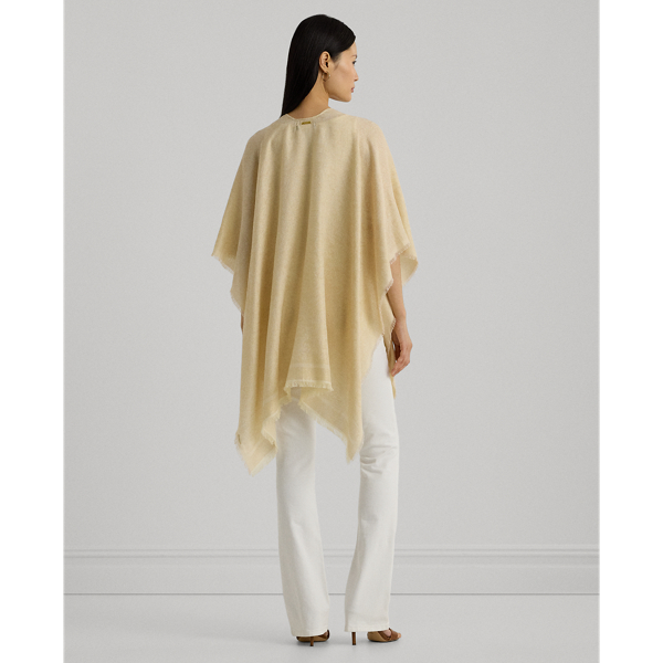 Cream / Gold Belting-Motif Jacquard Ruana Lauren 5