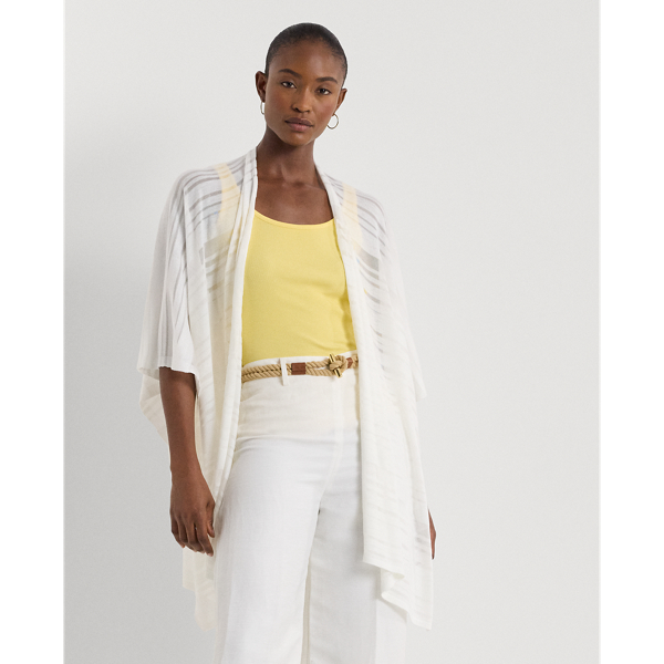 Cream Striped Ruana Lauren 4