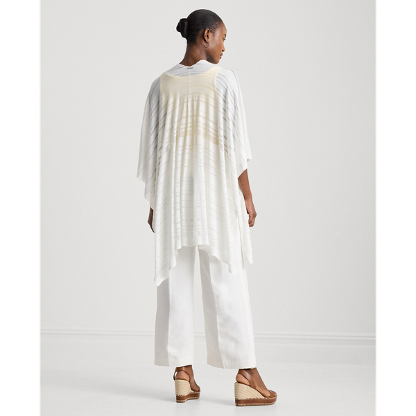 Cream Striped Ruana Lauren 5