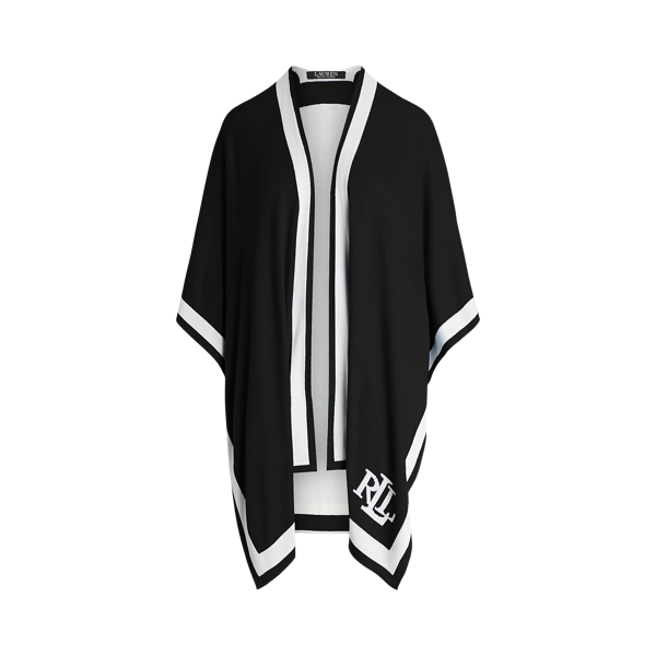 Two-Tone Intarsia-Knit Ruana