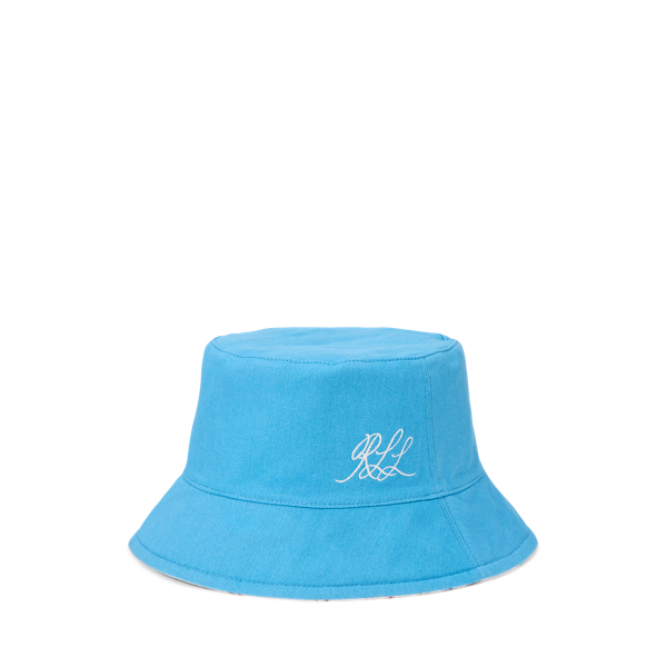 Cream Multi Floral Reversible Cotton Bucket Hat Lauren 3