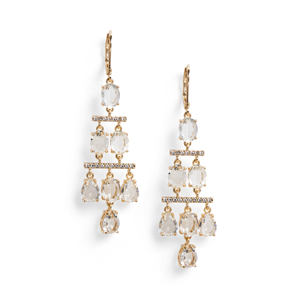 Gold-Tone Stone Chandelier Earrings Lauren 1