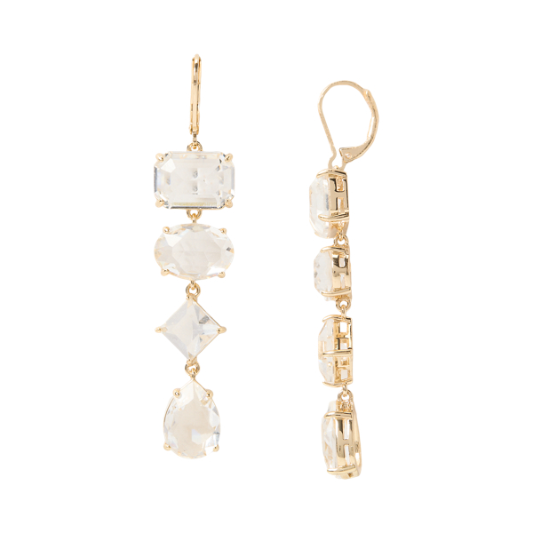 Goldfarbene lineare Ohrh&auml;nger Lauren in Gold/Transparent 2