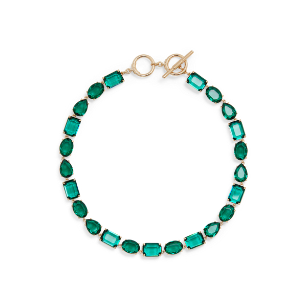 Collier ras du cou dor&eacute; avec pierres