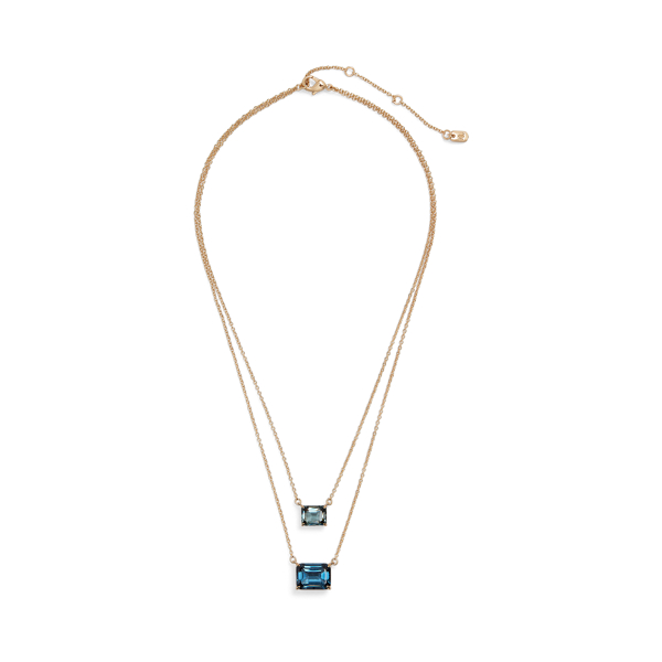 Colar dourado com pedra pendente Lauren em 1