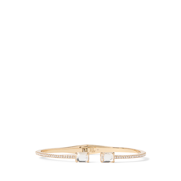 Bracelet jonc dor&eacute; pierres et cristaux