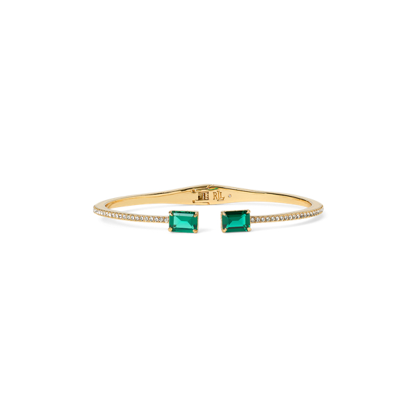 Brazalete de pav&eacute; dorado con gemas Lauren en 1