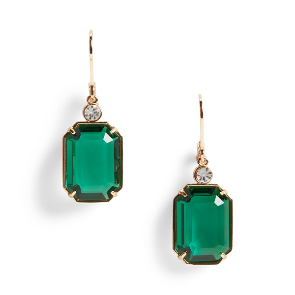 Gold-Tone Stone &amp; Crystal Drop Earrings