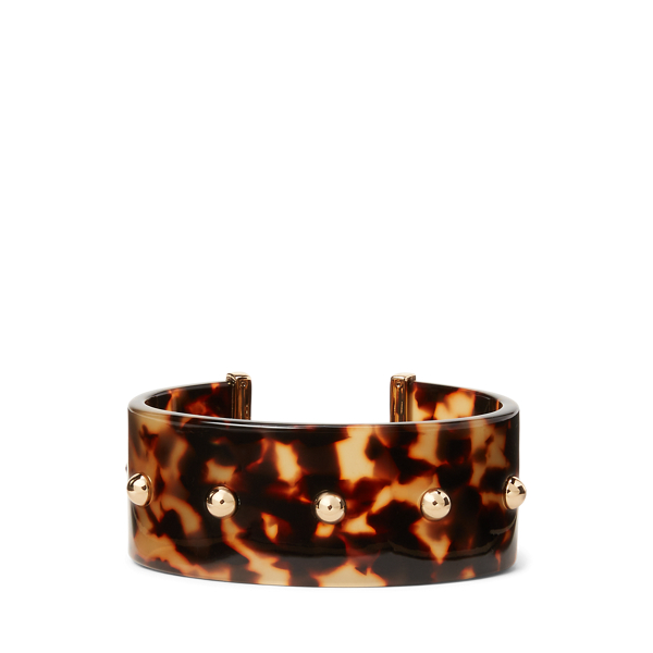 Studded Tortoiseshell Cuff Bracelet