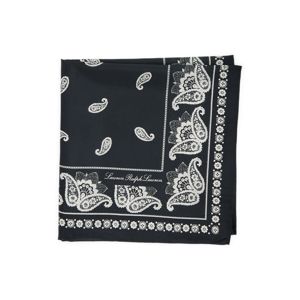 Black Paisley Silk Habotai Bandanna Lauren 2