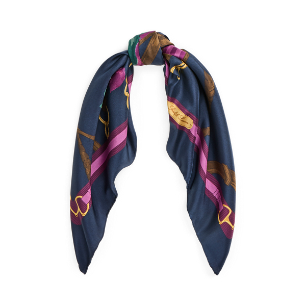 Belting Print Floral Silk Square Scarf for Women Ralph Lauren GI