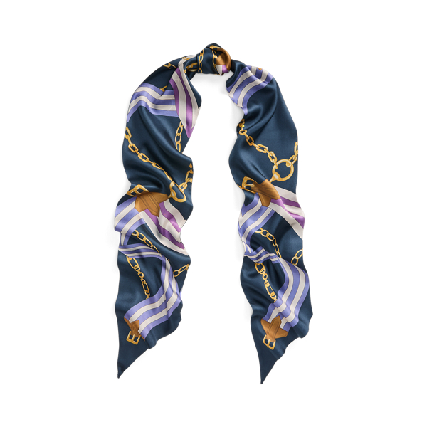 Print Reversible Silk Twill Scarf