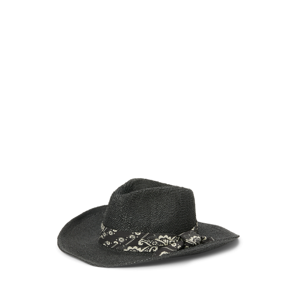Scarf Trim Straw Cowboy Hat for Women Ralph Lauren BR