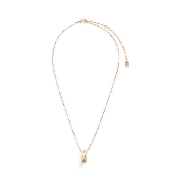 Gold-Tone Logo-Ring Pendant Necklace