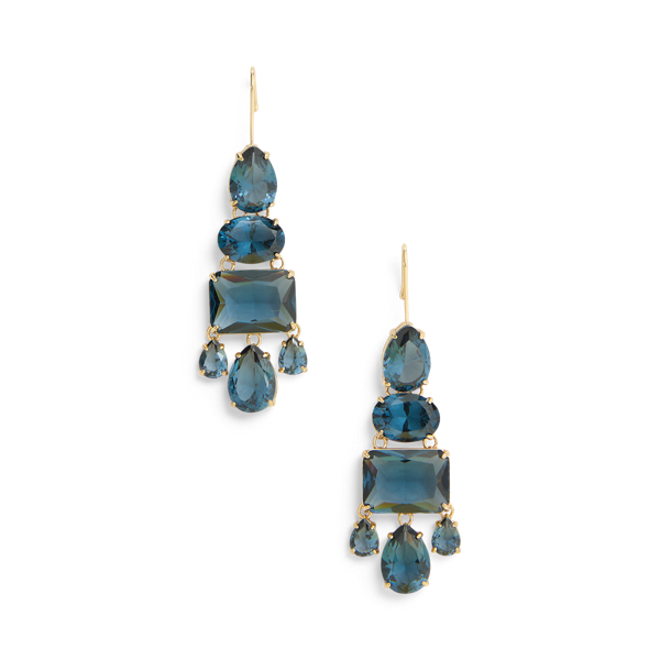 Gold-Tone Stone Chandelier Earrings