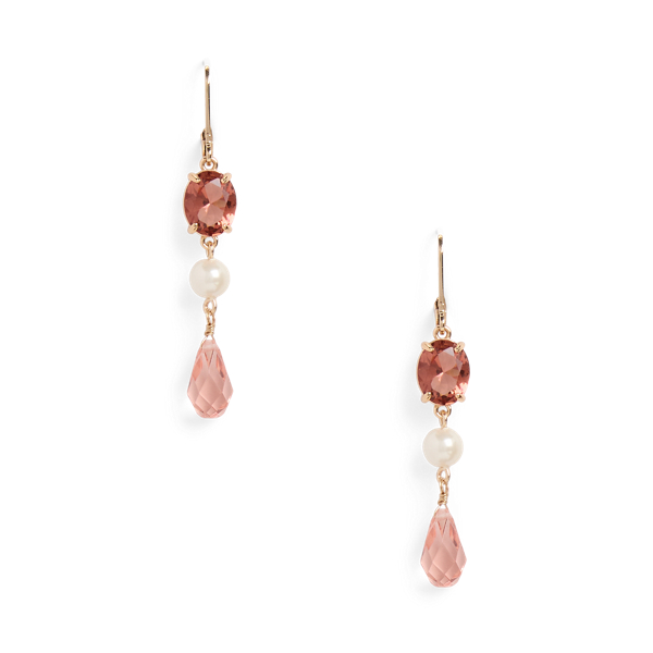Stone &amp; Faux-Pearl Linear Earrings
