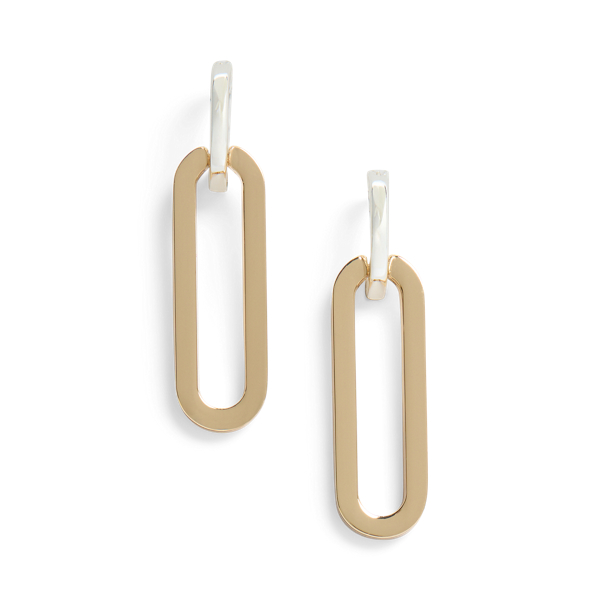 Two-Tone Link Drop Earrings