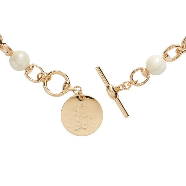 Collier à pendentif logo doré