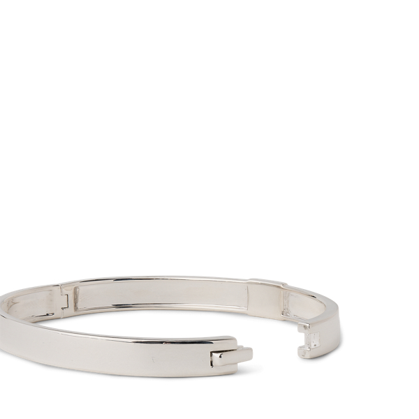 Silver Sterling Silver Logo Hinge Bangle Lauren 2