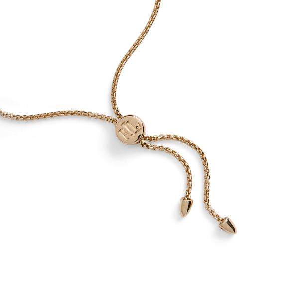 Gold Gold-Tone Beaded Slider Bracelet Lauren 2