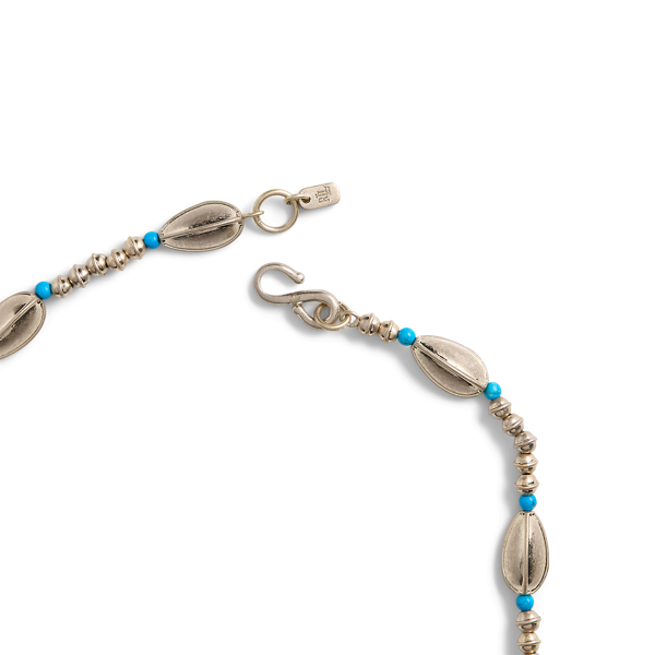 Silver/Turquoise Silver-Plated Beaded Necklace Lauren 2