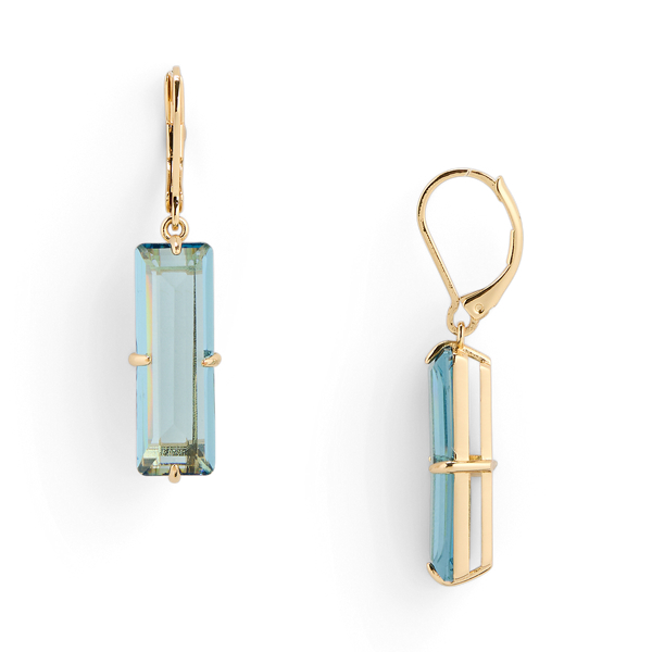 Goldfarbene Ohrh&auml;nger mit Ziersteinen Lauren in Gold/Aqua 2