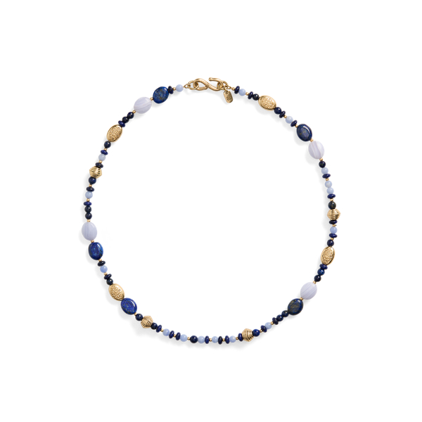 Goldfarbenes Collier mit Perlen