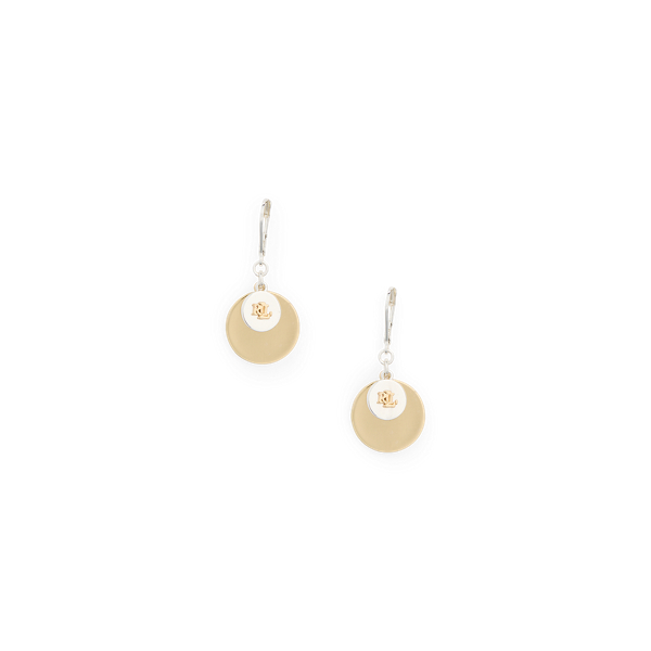 Two-Tone Logo Drop Earrings