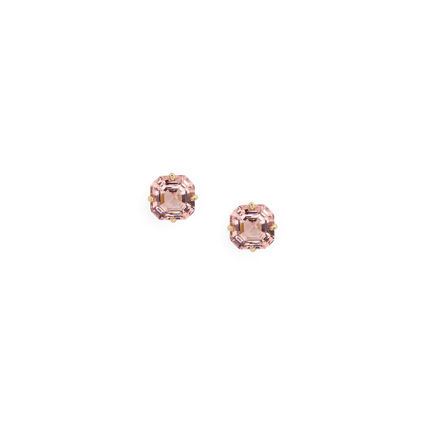 Gold-Tone Cushion-Cut Stone Studs