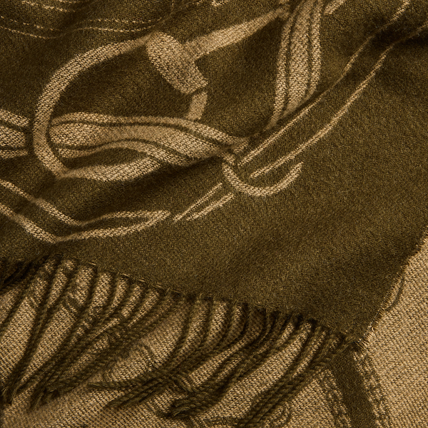Botanic Green Belting-Motif Jacquard Wrap Scarf Lauren 3