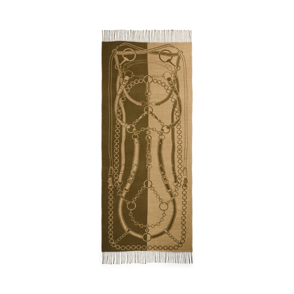 Botanic Green Belting-Motif Jacquard Wrap Scarf Lauren 2