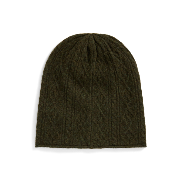 Olive Cable-Knit Stretch-Wool-Blend Beanie Lauren 2