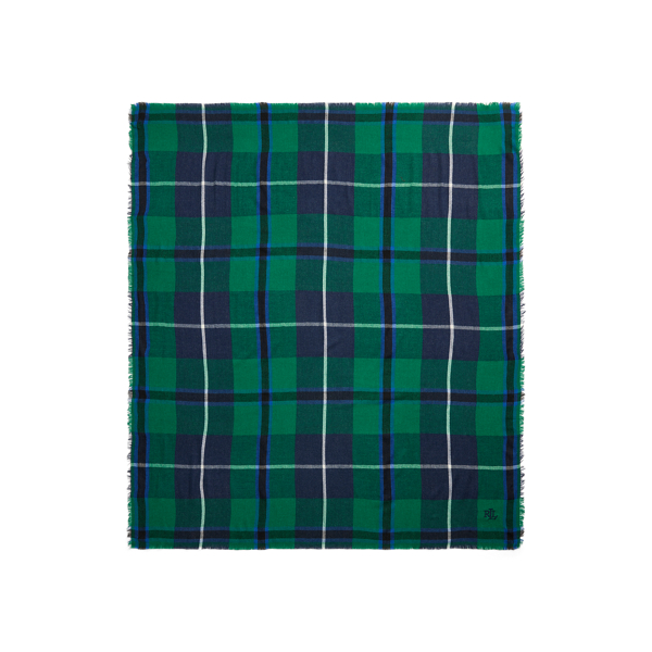 Green Plaid Plaid Square Scarf Lauren 2