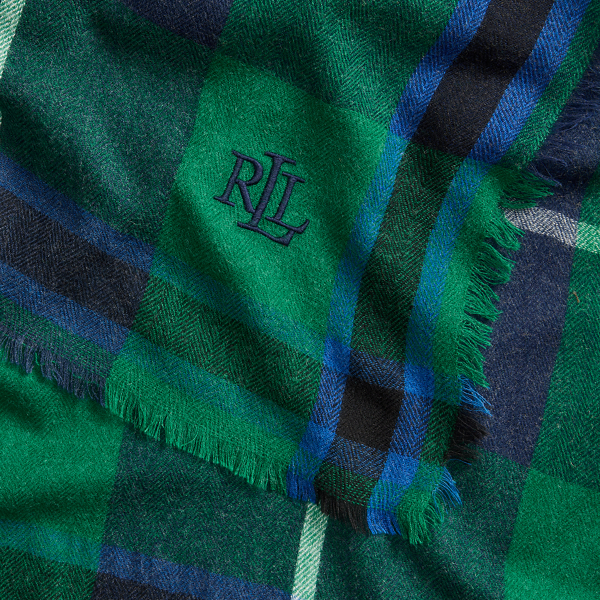 Green Plaid Plaid Square Scarf Lauren 3