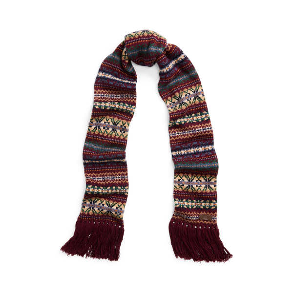 Fair Isle Fringe-Trim Wool-Blend Scarf