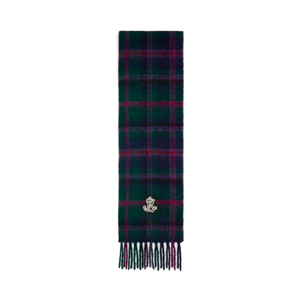 Green Plaid Plaid Bullion Wool-Blend Scarf Lauren 2