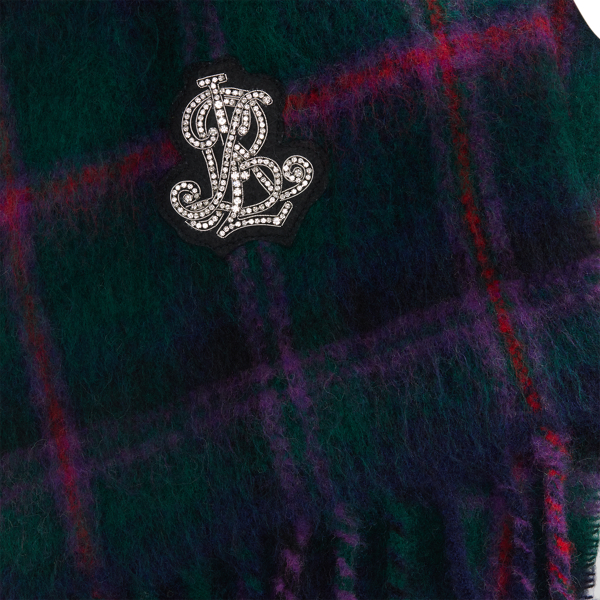 Green Plaid Plaid Bullion Wool-Blend Scarf Lauren 3