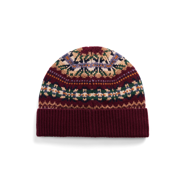 Pinot Noir Multi Fair Isle Wool-Blend Beanie Lauren 2