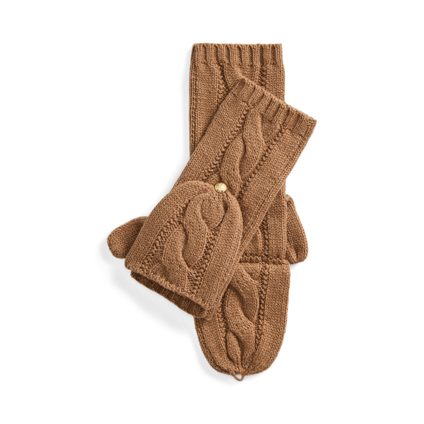 Convertible Cable-Knit Mittens Lauren 1