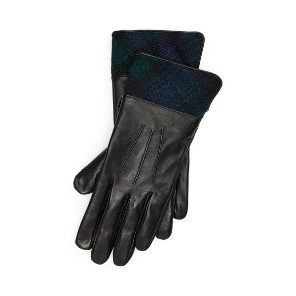 Wool Tweed &amp; Sheepskin Gloves Lauren 1