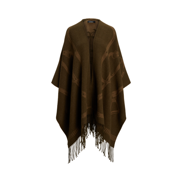 Ruana de jacquard con logotipo Lauren en 1
