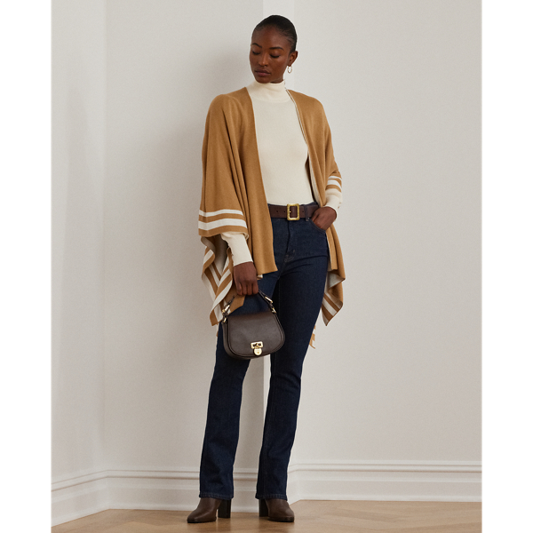 Camel/Cream Two-Tone Reversible Ruana Lauren 4