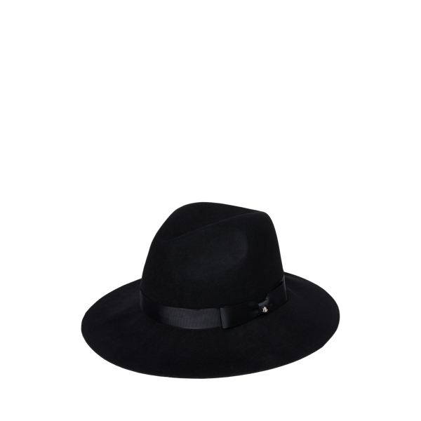 Sombrero fedora de lana con cinta