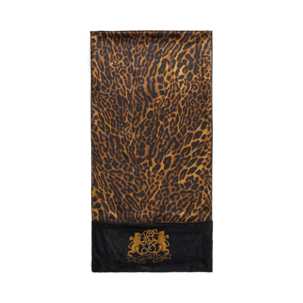 Black Leopard-Print Silk-Blend Scarf Lauren 2