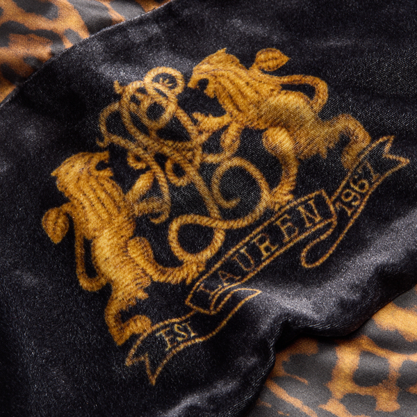 Black Leopard-Print Silk-Blend Scarf Lauren 3