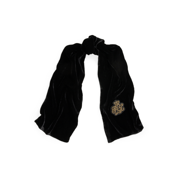 Black Bullion Velvet Scarf Lauren 1