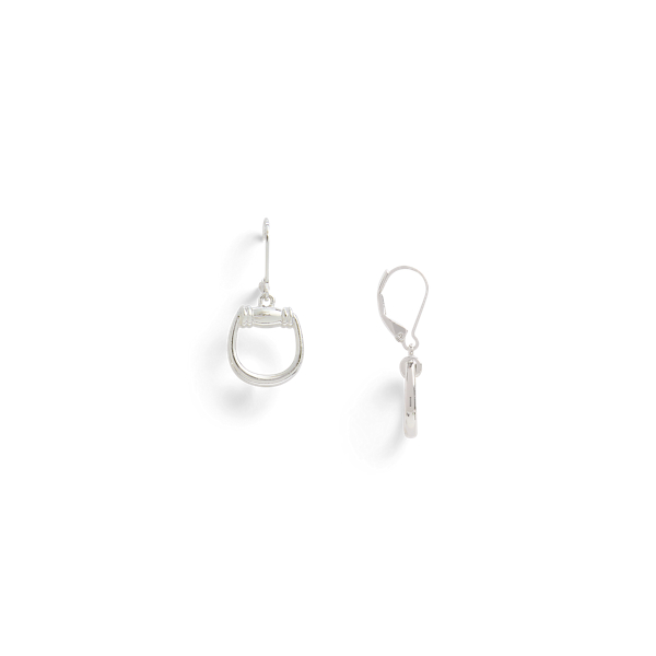 Silver Solid Silver-Plated Horse Bit Drop Earrings Lauren 2