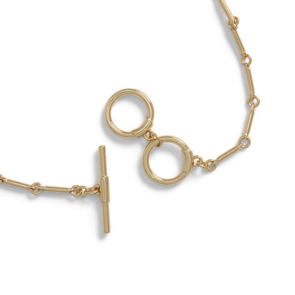 Gold/Black Gold-Plated Enamel Charm Necklace Lauren 2