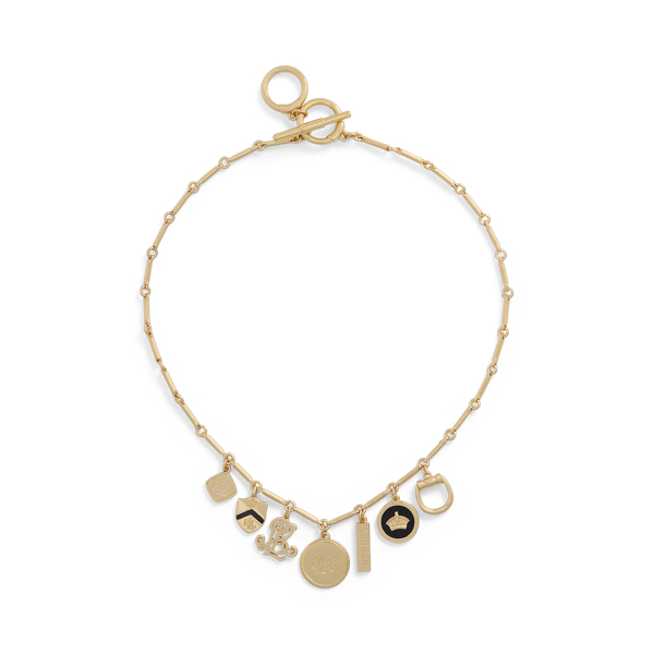 Gold-Plated Enamel Charm Necklace